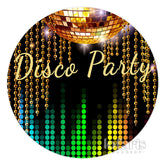 Disko Party Glücklich Geburtstag Kreis Hintergrund Für Erwachsene